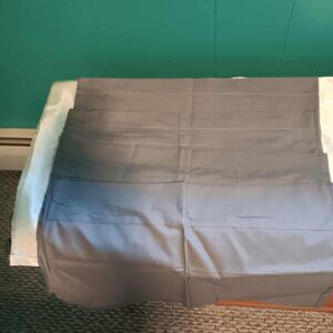 set of 4 grey valance window curtains 42" wide X 11,1/2" long